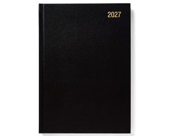 Diary Day a Page 2027 Desk Diary Hard Cover Casebound A4/A5 Black | Blue | Red