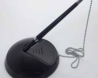 Reception Pen Desk Set with Chain & Stand + Refills