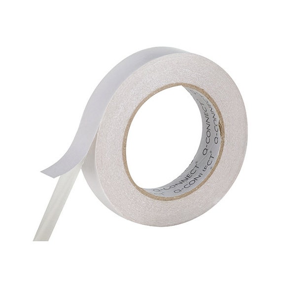 Q Connect Clear Double Sided Tape Adhesive Sticky Two Sided Strong 25mm X 35M Etsy UK