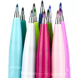 Pentel Arts Brush-tekenpennen Flexibele punt Gemengde kleuren x 24 kalligrafieafbeeldingen