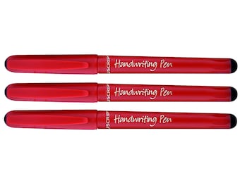 Penne per scrittura a mano Manuscript Ergonomiche per principianti - Inchiostro nero o blu - Confezione da 3