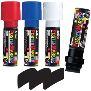 Marcadores de póster Artline EPP-30, punta biselada extra gruesa y ancha de 3 cm