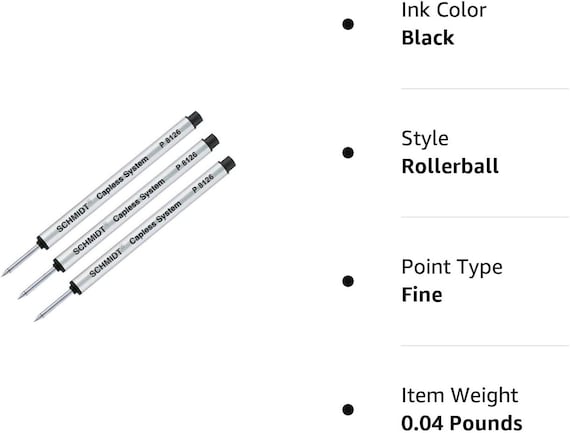 Cartucce Penna Nere Ricambi Penna A Sfera Schmidt - Confezione Da 6 Refill Nero Minicartuccia Schmidt Nero 597226