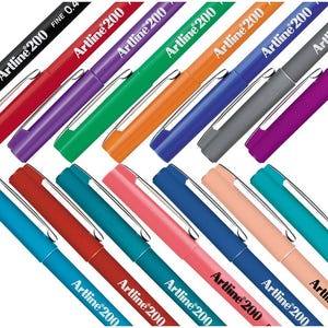 Artline 200 Fineliners Pennarelli per disegno tecnico Punta extra fine 0,4 mm Confezione da 20 colori assortiti