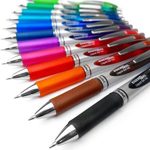 Bolígrafo de gel retráctil Pentel EnerGel XM BL77, punta de 0,7 mm, colores surtidos, paquete de 3