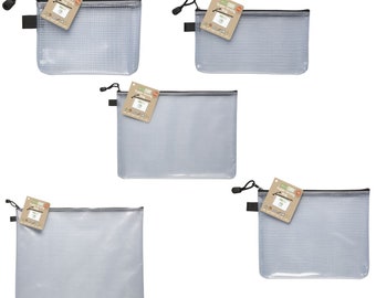 eco eco Tuff Bags 95% Recycled Clear Storage Zip Document Strong Waterproof