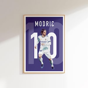 Modric Soccer Poster Art, La Liga Football Art, Luka Modric Poster Decor, Minimal Soccer Wall Art, Real Madrid Home Decor, Ac Milan