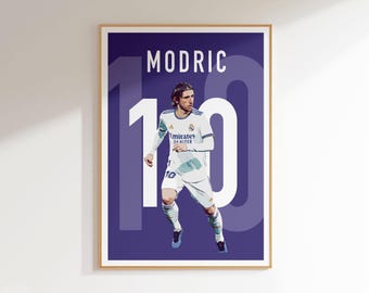Luka Modric fotbollsaffisch: Väggdekoration med Real Madrid (digital nedladdning)