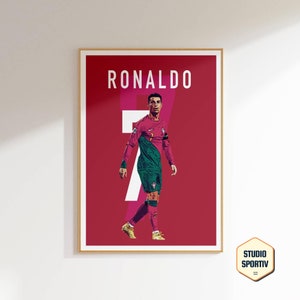 Ronaldo Poster Vector Art, Cristiano Ronaldo Portugal Poster, World Cup Art, Ronaldo Soccer Poster, CR7 Home Decor, Soccer Home Decor