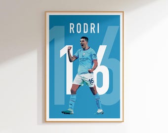 Rodri Soccer Poster Art: Manchester City Wall Decor (Digital Download)