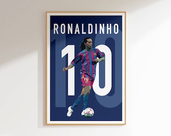 Ronaldinho Soccer Art Print: Barcelona Wall Decor (Digital Download)