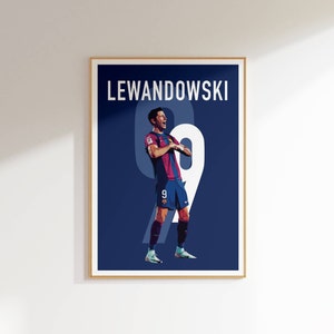 Lewandowski Soccer Poster Vector Art, Barcelona Decor, Robert Lewandowski Poster Decor, Minimal Soccer Wall Art, Lewandowski Football Poster