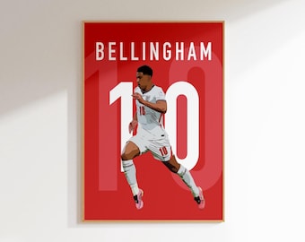 Jude Bellingham World Cup Poster: England Football Decor (Digital Download)