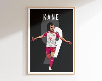 Harry Kane Art Poster: Bayern Munich Soccer Decor (Digital Download)