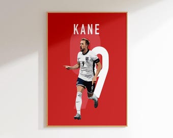 Harry Kane World Cup Poster: England Football Decor (Digital Download)