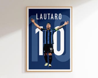 Lautaro Martínez Soccer Poster: Inter Milan Art (Digital Download) Internazionale Decor