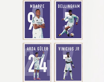 Real Madrid Poster Set, Football Stars Wall Art (Digital Download)