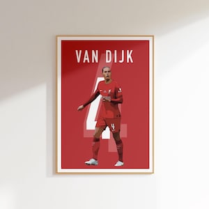 Virgil van Dijk Soccer Poster Art, Liverpool fc Decor, Van Dijk Poster Decor, Minimal Soccer Wall Art, Big Virg Football Poster, Anfield Art