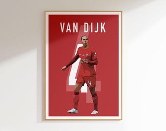 Virgil van Dijk Soccer Poster: Liverpool FC Wall Art (Digital Download)