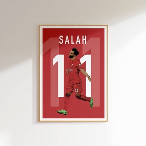 Mo Salah Soccer Poster Art, Liverpool fc Decor, Mohamed Salah Poster Decor, Minimal Soccer Wall Art, Mo Salah Football Poster