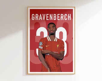 Ryan Gravenberch Liverpool FC Poster: Minimalist Soccer Wall Art (Digital Download)