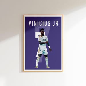 Vinicius Jr Soccer Poster Vector Art, Real Madrid Home Decor, Vinicius Junior Poster Decor, Minimal Soccer Wall Art, Vini Jr Soccer Poster