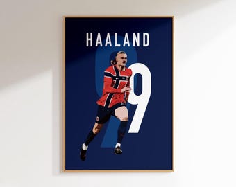 Erling Haaland World Cup Poster Art: Norway Football Wall Decor (Digital Download)