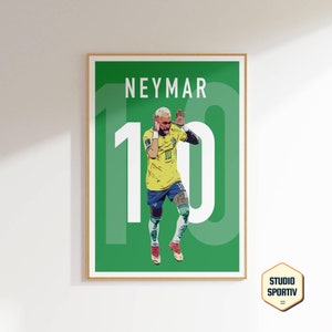Neymar Poster Vector Art, Neymar Jr Poster, World Cup Art, Neymar Soccer Poster, Neymar Jr Brazil, Neymar Soccer Home Decor