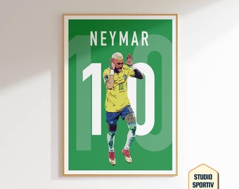 ネイマールJrポスター、ブラジルサッカーポスター - Etsy 日本