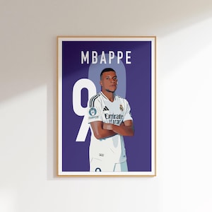 Mbappé Soccer Poster Vector Art, Real Madrid Football Art, Kylian Mbappe Poster Decor, Minimal Soccer Wall Art, Kylian Mbappé Real Decor