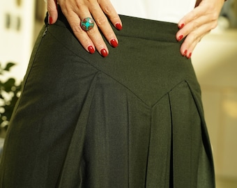 Dark green wool skirt
