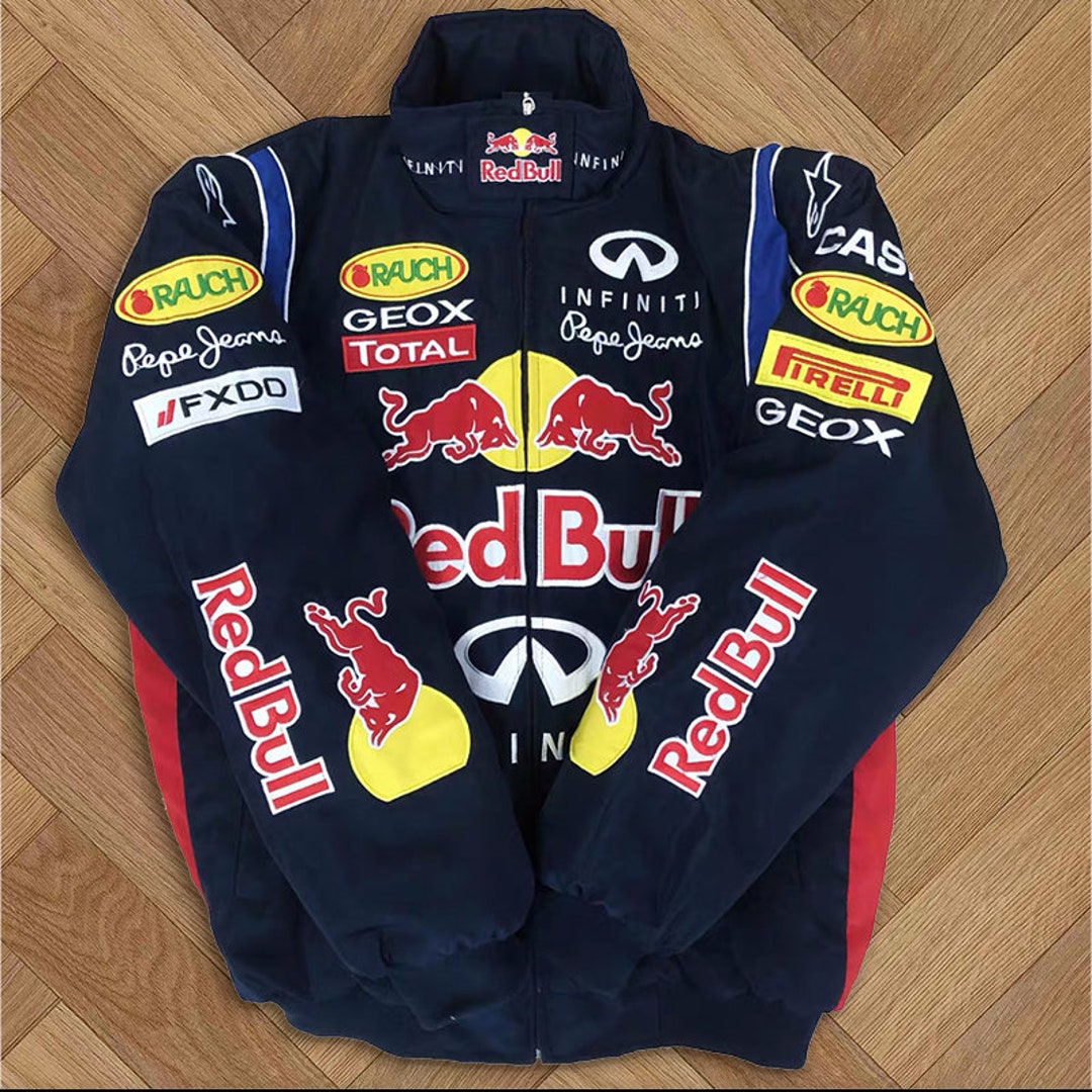 Red Bull Racing Embroidered Jacket F1 Racing Suit Red Bull Etsy