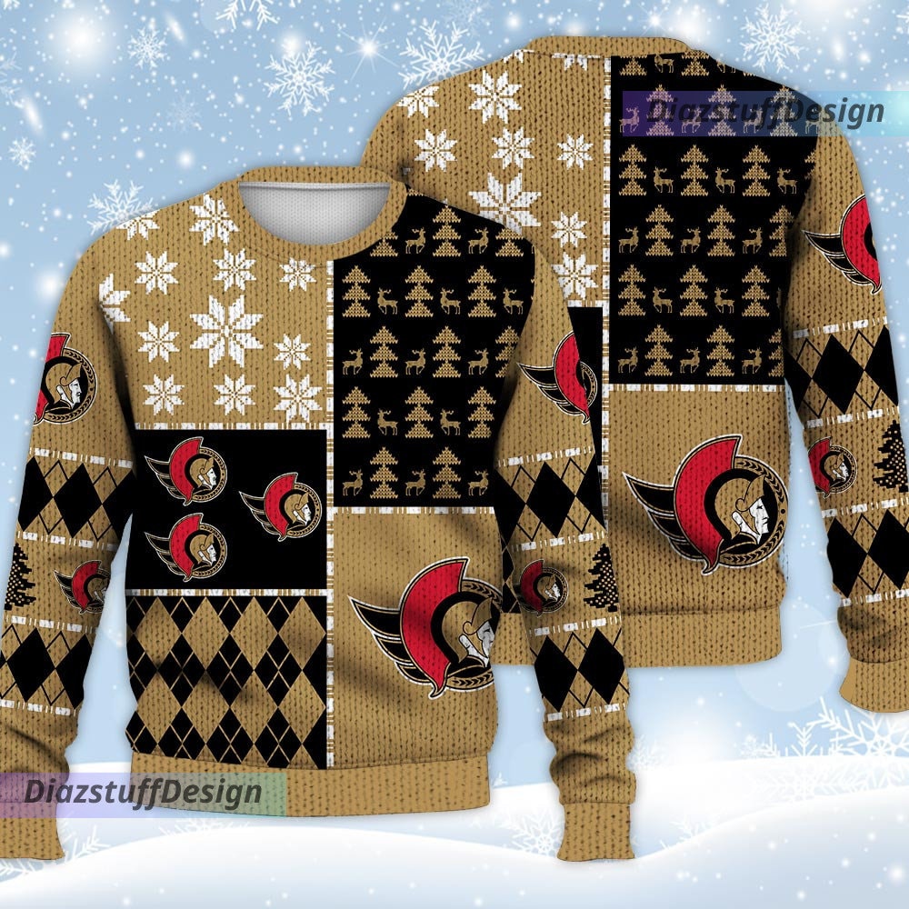 Discover Ottawa Senators Ice Hockey Christmas Ugly Sweater