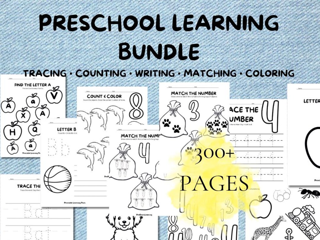 Preschool Learning Bundle | Alphabet + Numbers 1–10 Worksheets ...