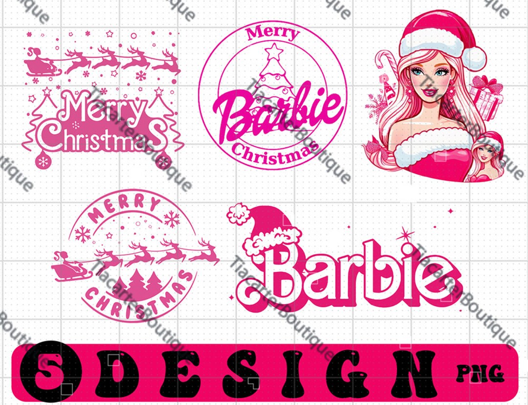 Barbie Merry Christmas Png, Pink Christmas Png, Come on Barbie Lets Be Jolly Christmas Png