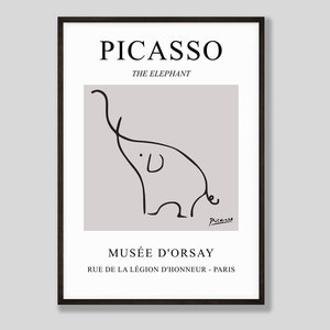Picasso Elephant Instant Download, Picasso Abstract Instant Download, Picasso Animals, Picasso PRINTABLE Digital Art, Neutral Picasso Print