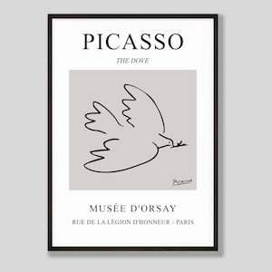 Picasso Dove Print: Abstract Line Art (Digital Download)