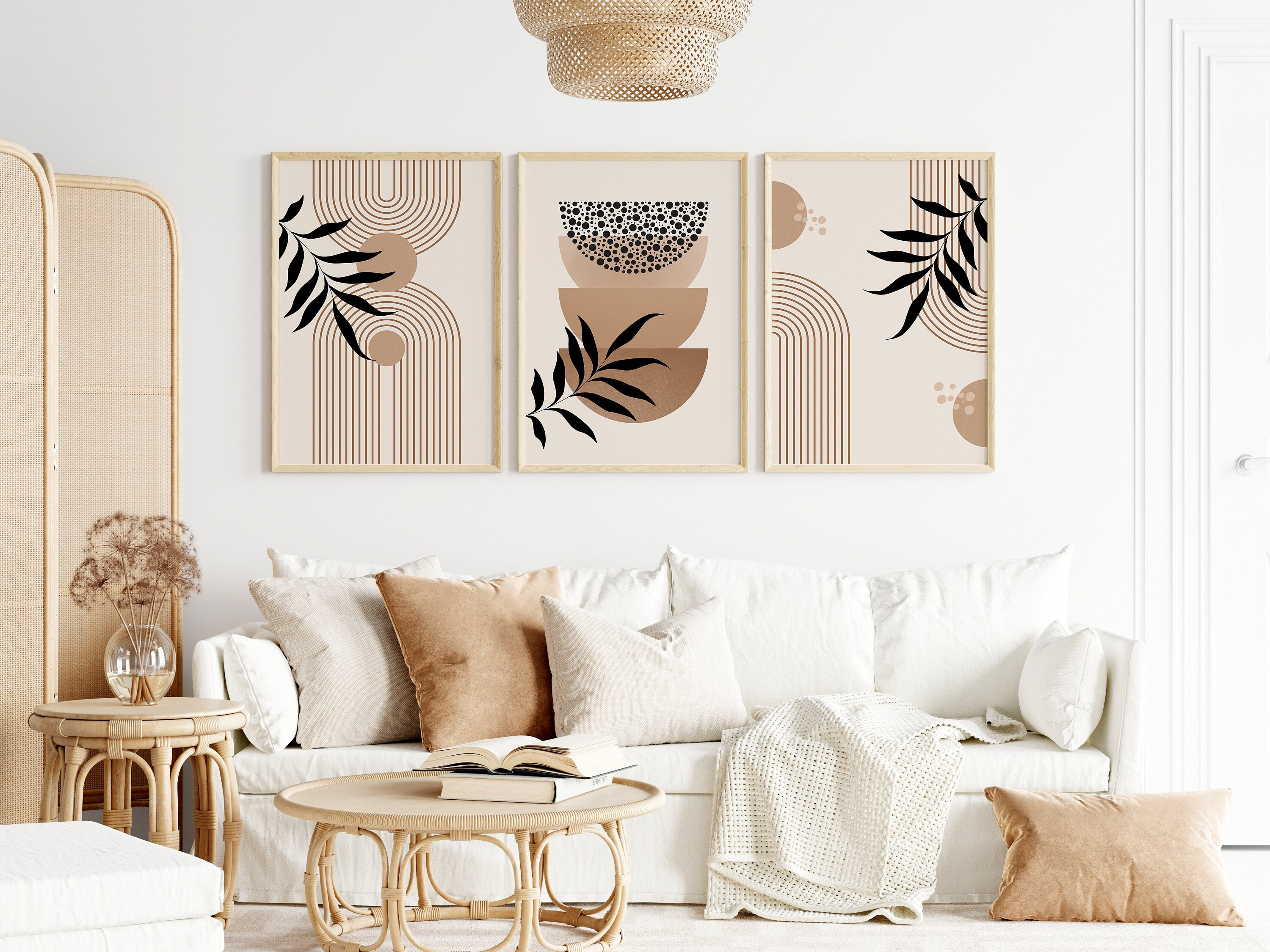 Boho Gallery Set of 3 Instant Download, Mid Century Modern Prints ...