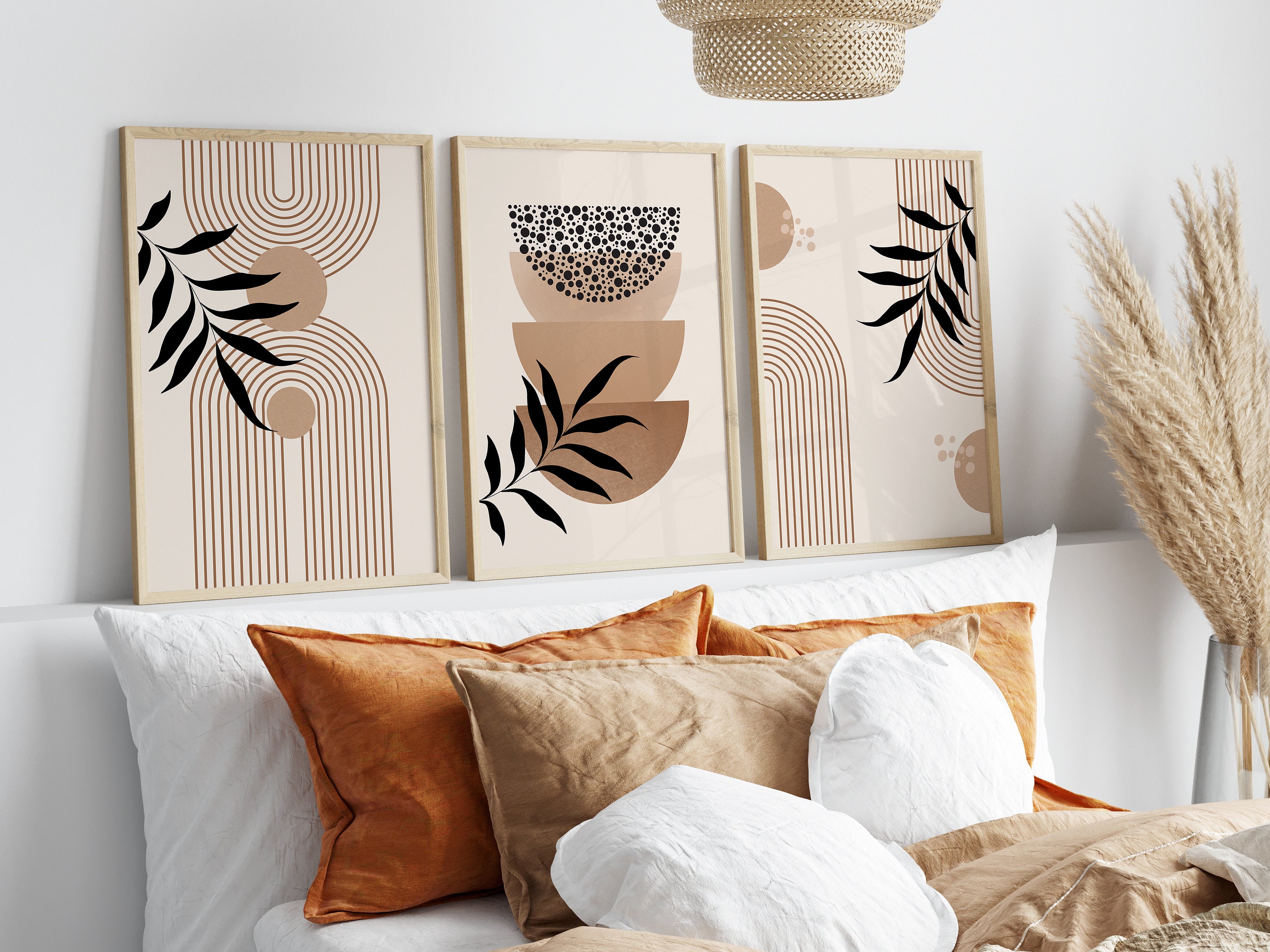 Boho Gallery Set of 3 Instant Download, Mid Century Modern Prints ...