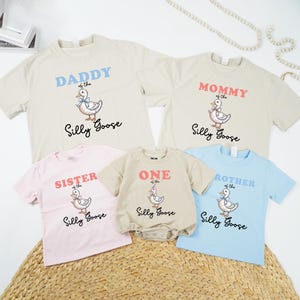 One Silly Goose Matching Family Shirts, Birthday Party Matching Shirts, One Silly Goose 1st Birthday Outfit, Silly Goose Tee For Kids