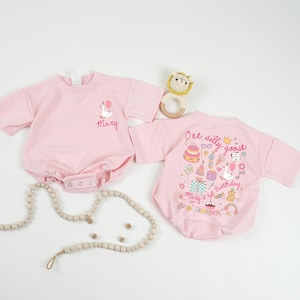 One Silly Goose First Birthday Romper, 1st Birthday Girl, Pink Silly Goose First Birthday, Funny Goose Party,  Berry First Birthday Outfit