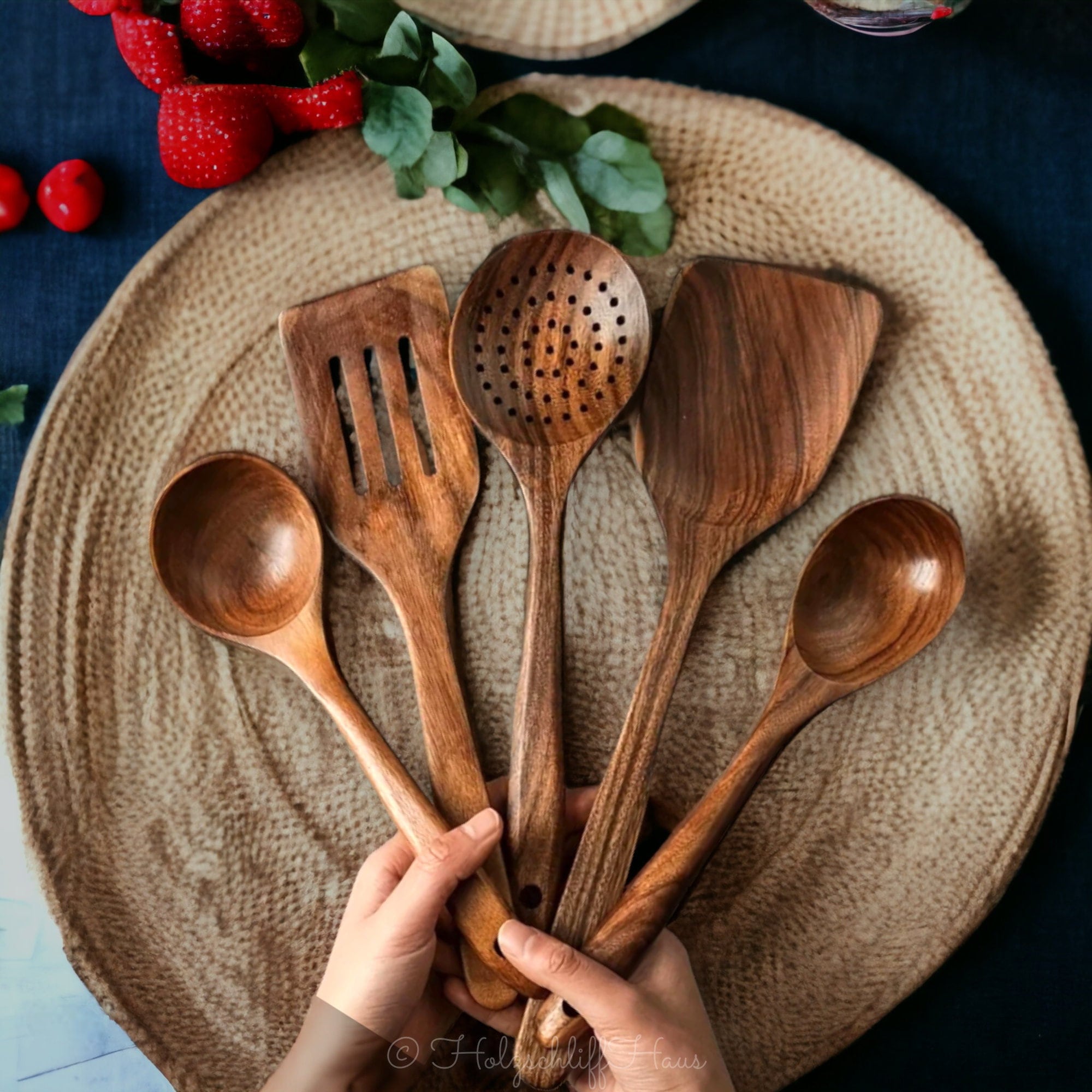 Set of 5 Wooden Kitchen Utensils Wooden Spoons for Cooking Etsy Ireland