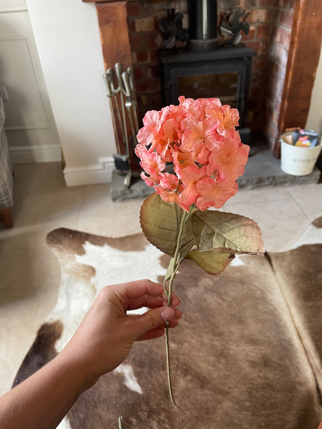 Artificial Pink Hydrangea Flower Etsy