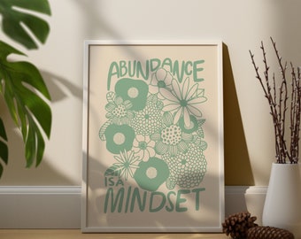 Green Retro Quote Poster, Retro Quote Printable Wall Art, Typographic Wall Art Digital Prints, Inspiring Poster, Digital Printable Download