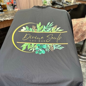 Pre Made logo Salon Capes-Professional Stylist Cape with logo, Text, Name