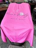 custom haircut cape baby pink waterproof neck snap closure- gift for her product logo