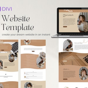 Sizzeling Sands Website Template | Divi builder Website Template for coaches, social media managers & other service providers