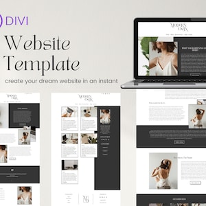 Modern Onyx Website Template | Divi builder Website Template for coaches, social media managers & other service providers