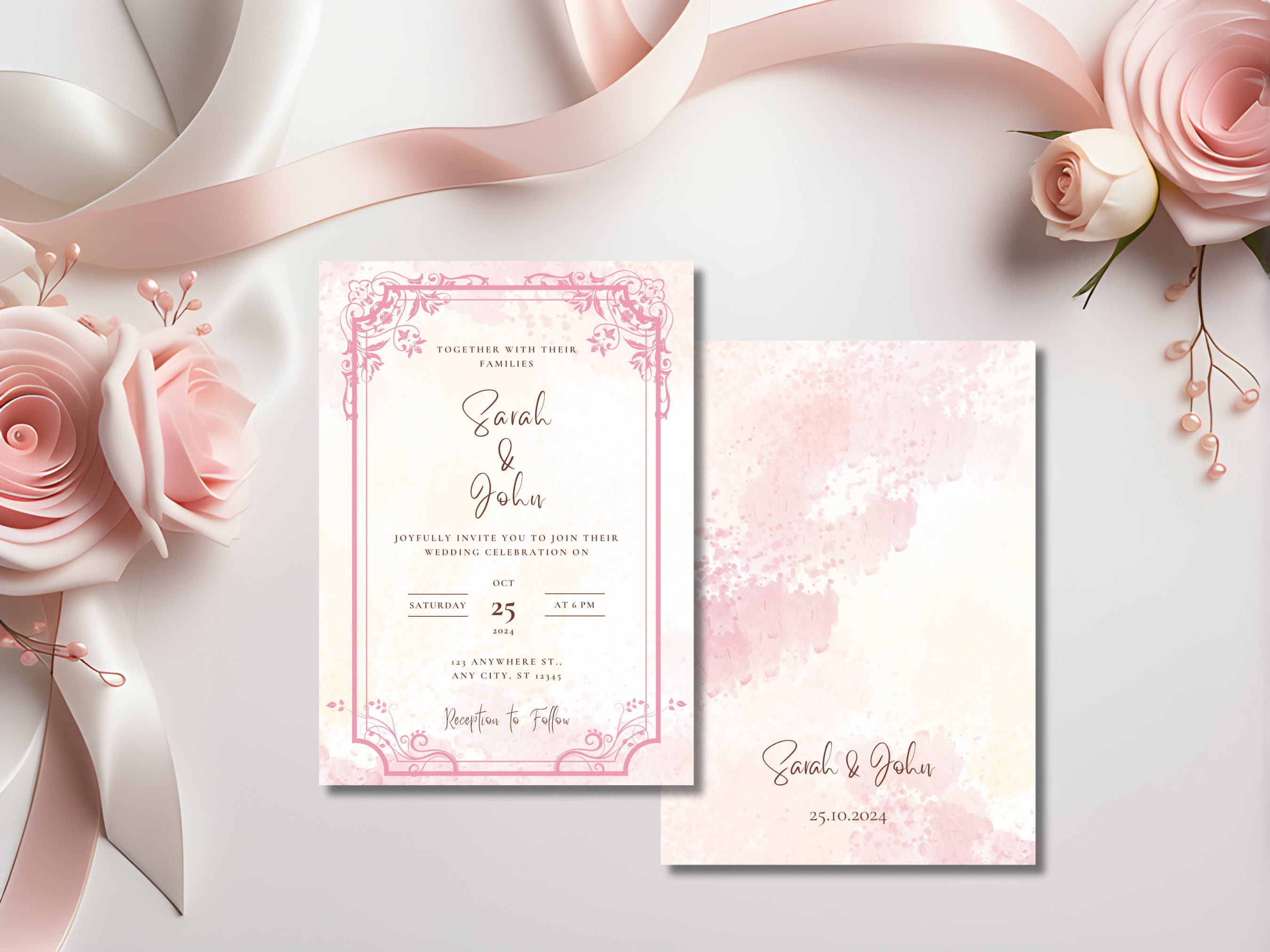 Wedding Invitation Template, Printable Wedding Invitation, Wedding ...