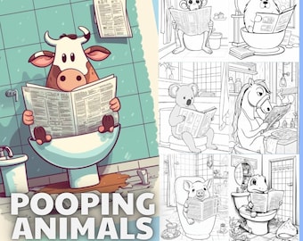 Funny Pooping Animals Coloring Book | Stress Relief (PDF)